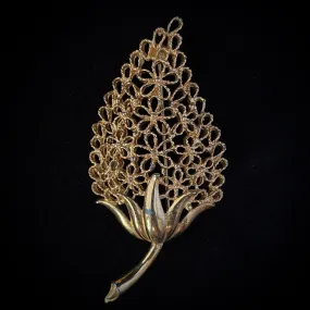 Late 60s/ Early 70s Mamselle Stylized Flower Brooch