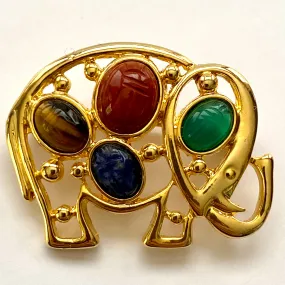 Late 70s/ Early 80s Scarab Elephant Brooch