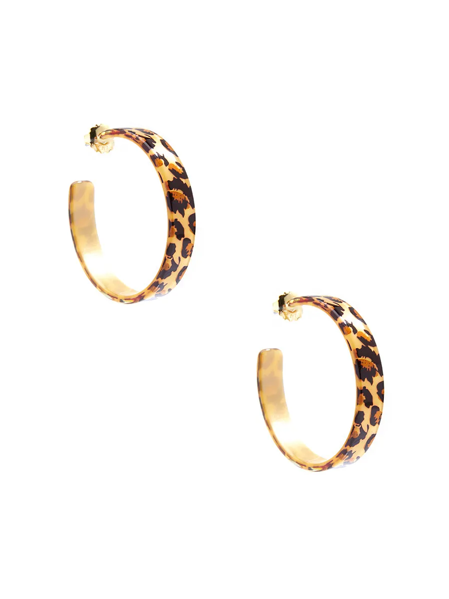 Leopard Print Hoop Earring