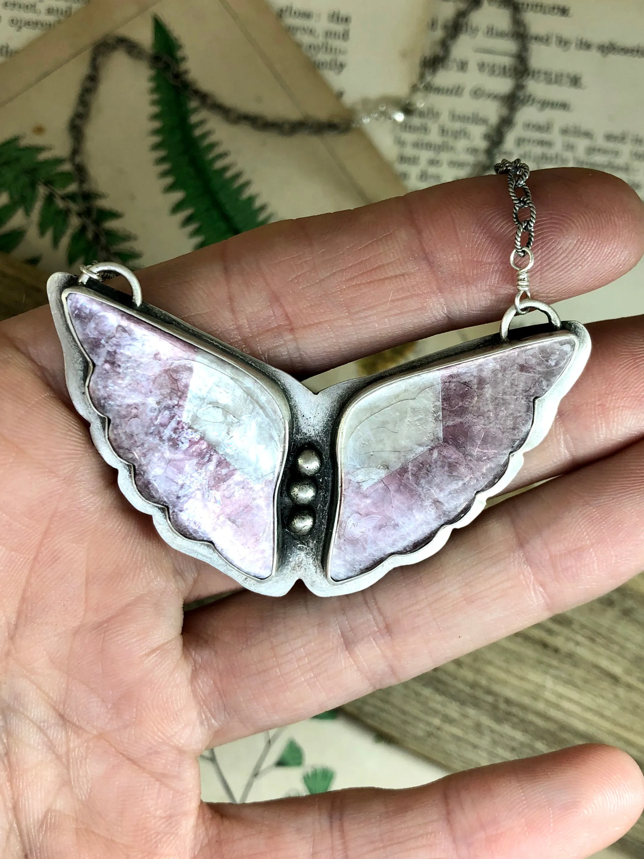 Lepidolite Butterfly Necklace