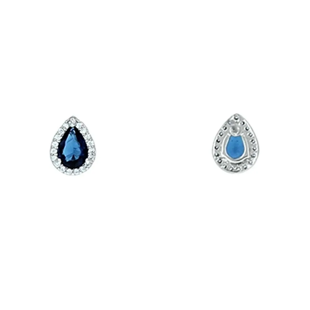 Lina Sapphire Pear Halo CZ Earrings | 1.5ct