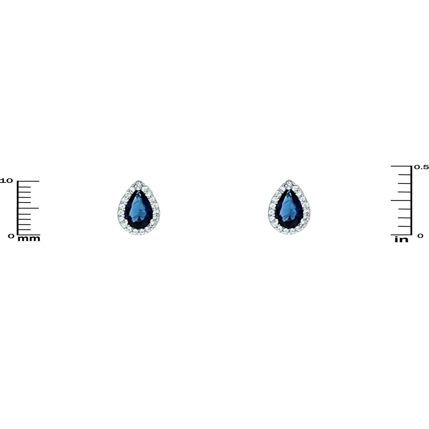 Lina Sapphire Pear Halo CZ Earrings | 1.5ct