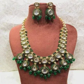 Long Emerald Kundan Necklace