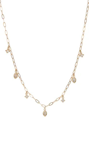 Luv AJ Pavè Charm Dangle Gold plated Necklace