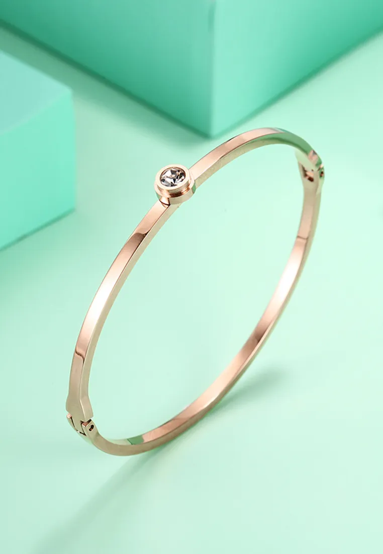 Lux Classic Zirconia Solitaire Bangle