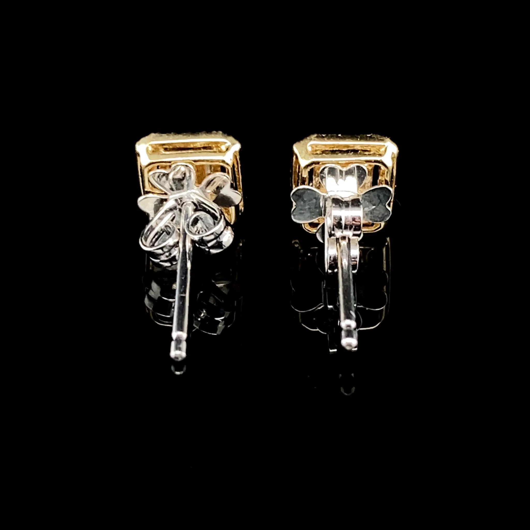 #LVNA2024 | Golden Classic Emerald Stud Diamond Earrings 14kt