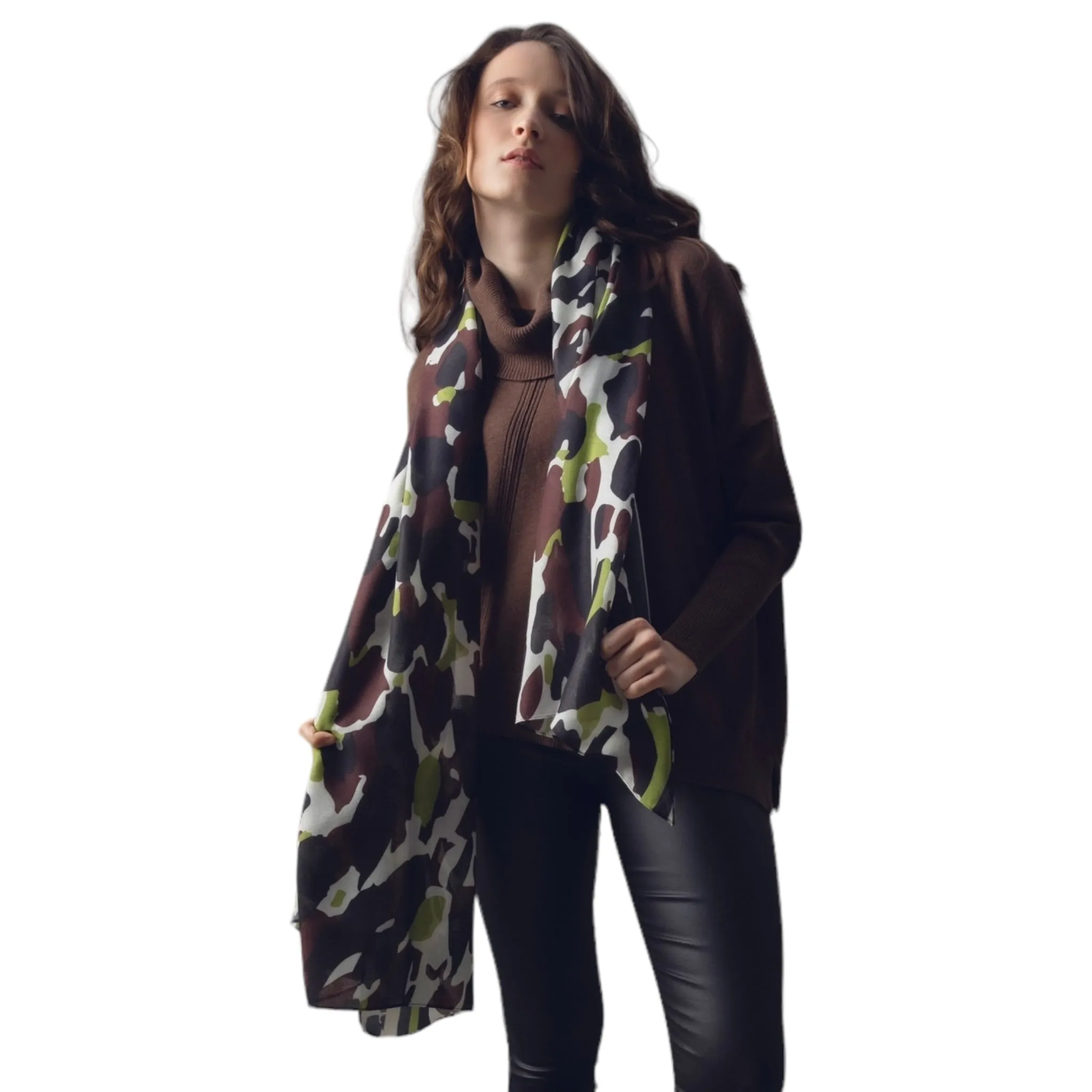 Marble Long Printed Scarf Citrus