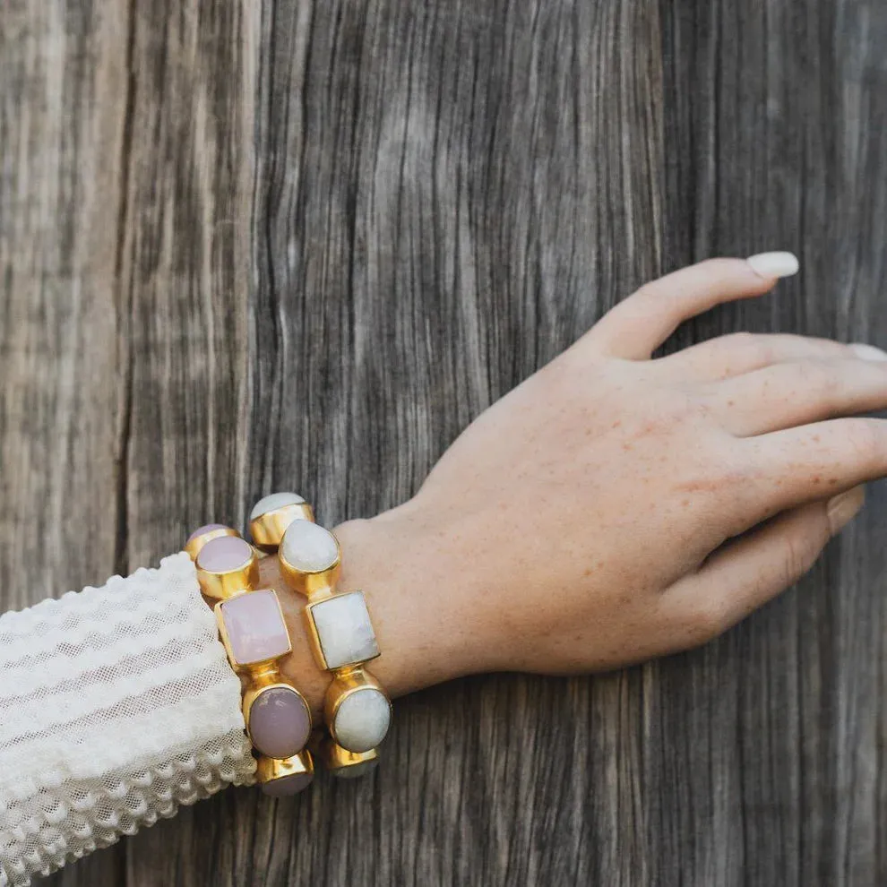 Marina Cuff in Rose Quartz