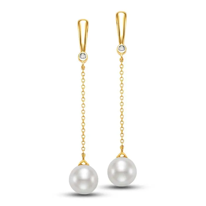 Mastoloni 8-8.5MM Pearl Drop Earrings in 14K Yellow Gold