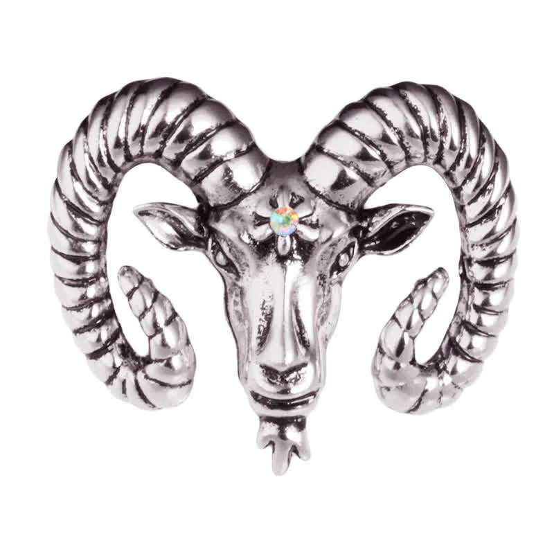 Men's Rams Head Animal Accessories Brooch