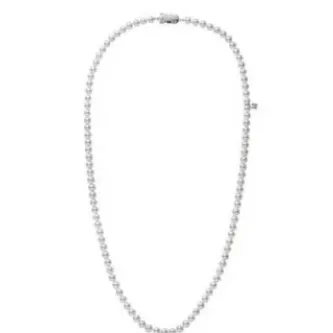 Mikimoto 18K White Gold 6.5x6mm Cultured White Pearl Necklace