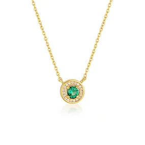 MILESTONE EMERALD HALO PENDANT IN GOLD