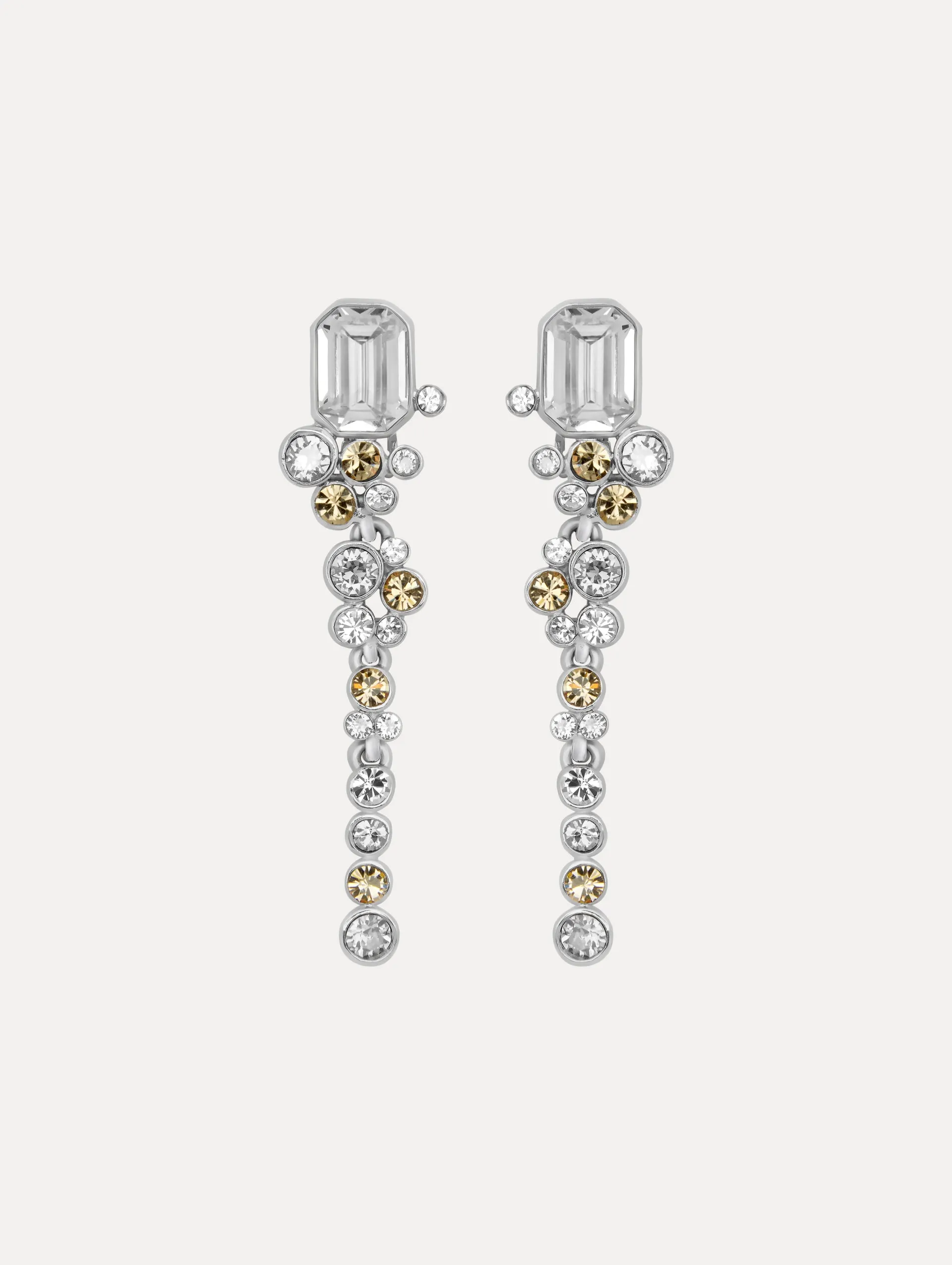 Mixed Crystal Clip-On Earrings