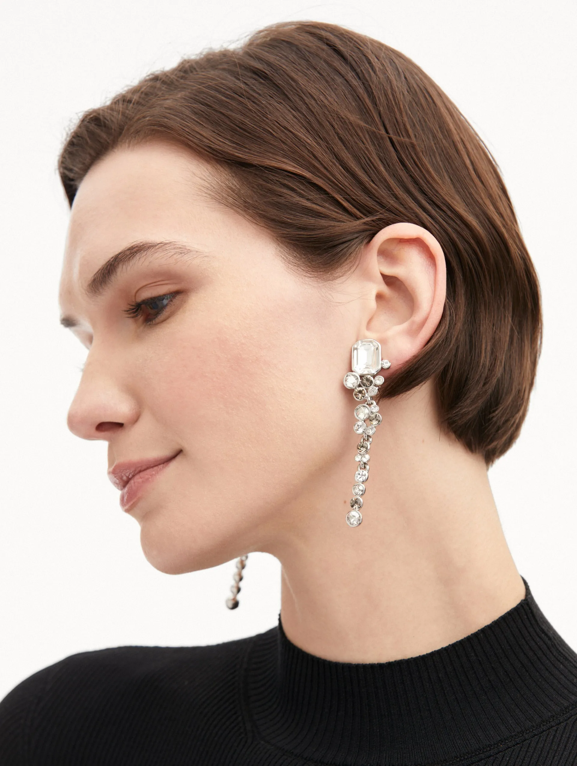 Mixed Crystal Clip-On Earrings