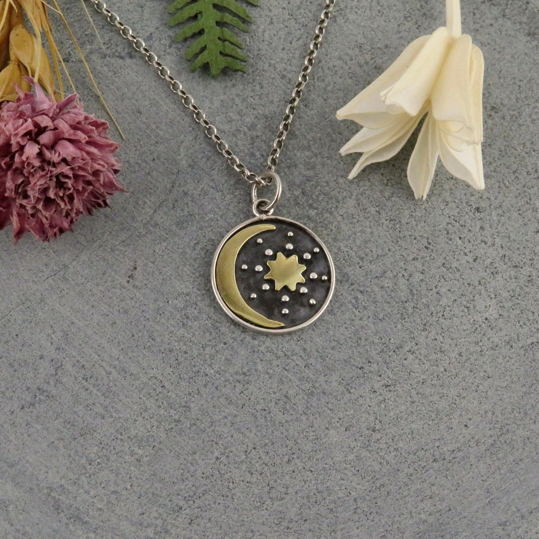 Mixed Metal Night Sky Necklace