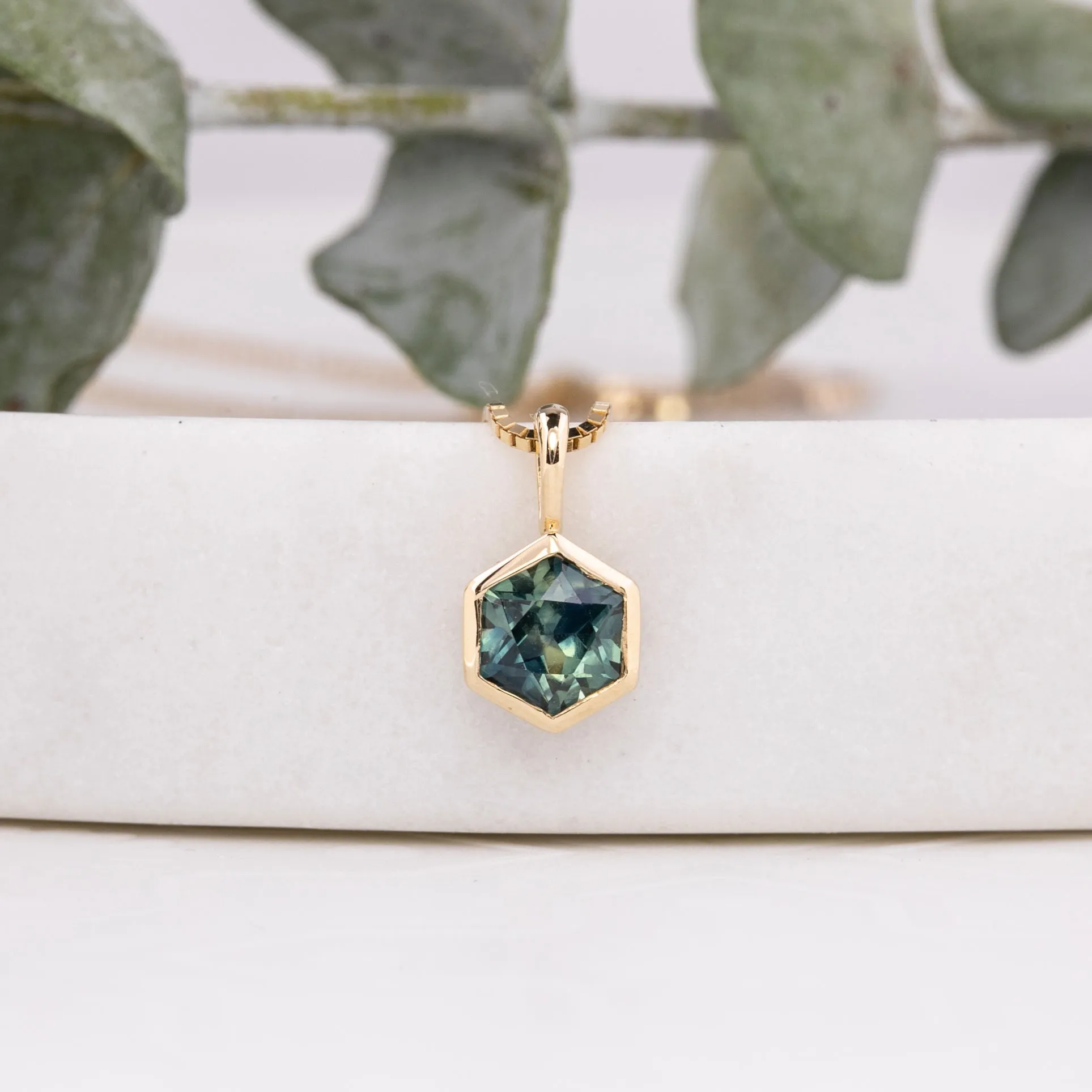 Montana Sapphire Patia Hexagon Charm