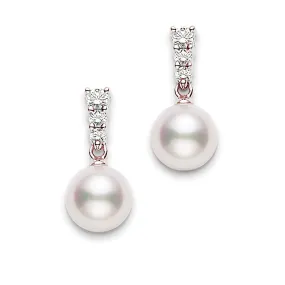 Morning Dew Akoya Cultured Pearl Earrings 18K Rose Gold