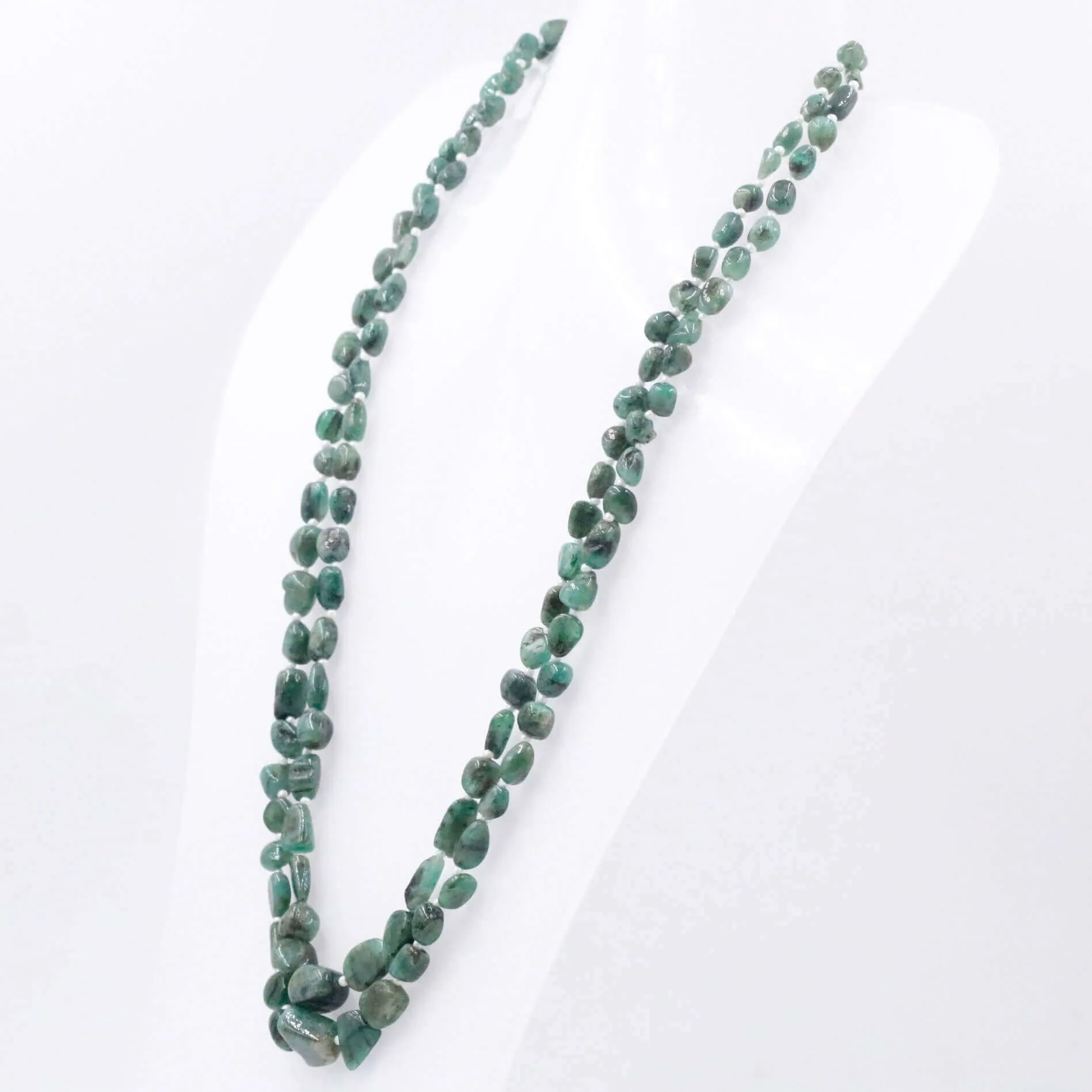 Natural Emerald Nugget Necklace Beaded Necklace Nugget Necklace Gemstone Necklace Long Necklace Sarafa Necklace SKU: 6143204