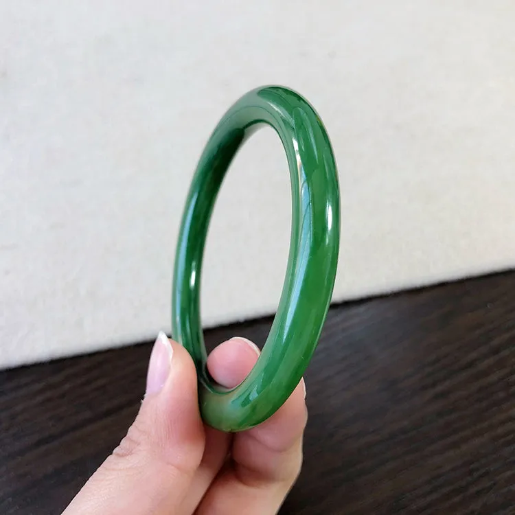 Natural Jade Bangle Nephrite Bangle Internal Diameter 54.2mm NBE008