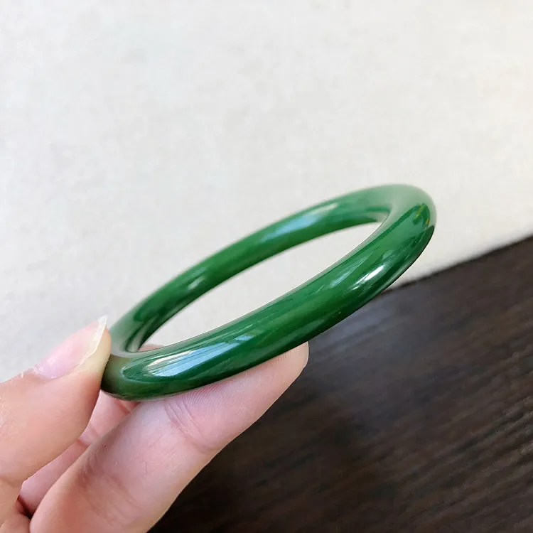 Natural Jade Bangle Nephrite Bangle Internal Diameter 54.2mm NBE008