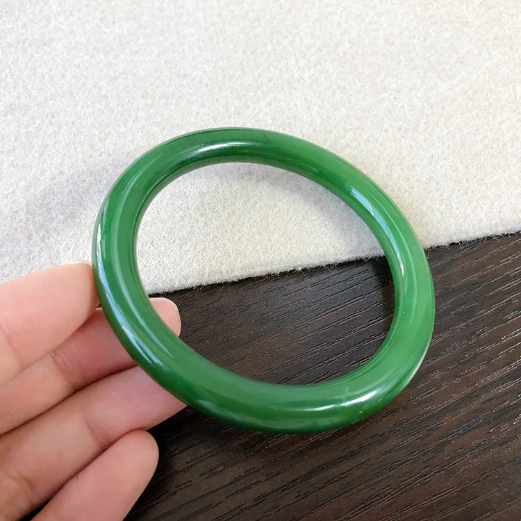 Natural Jade Bangle Nephrite Bangle Internal Diameter 54.2mm NBE008