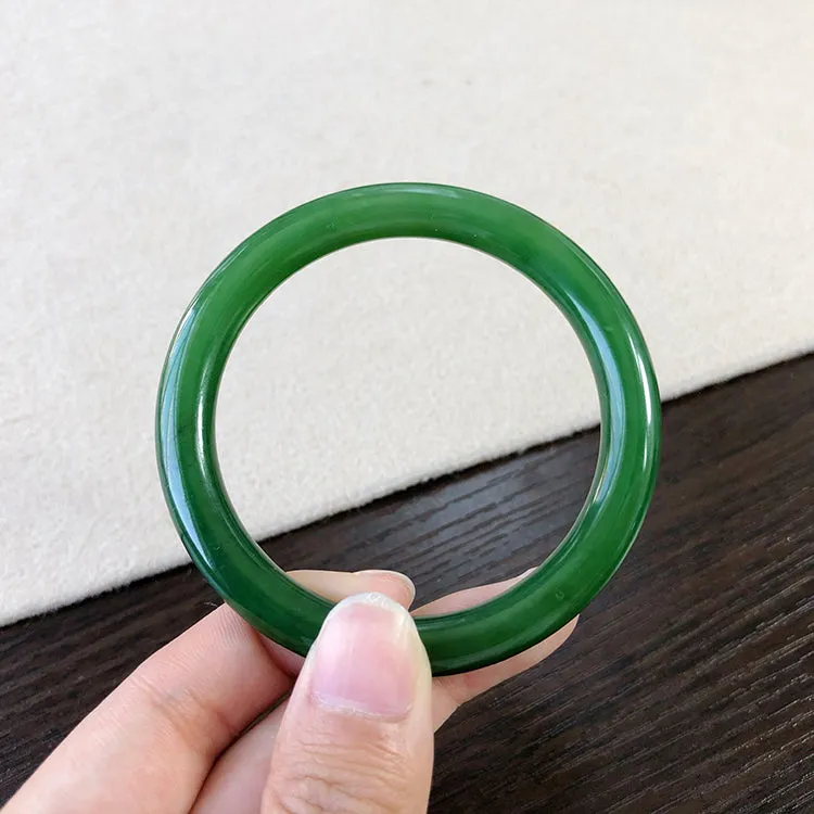 Natural Jade Bangle Nephrite Bangle Internal Diameter 54.2mm NBE008