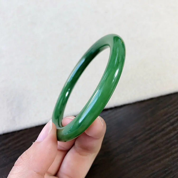 Natural Jade Bangle Nephrite Bangle Internal Diameter 54.2mm NBE008