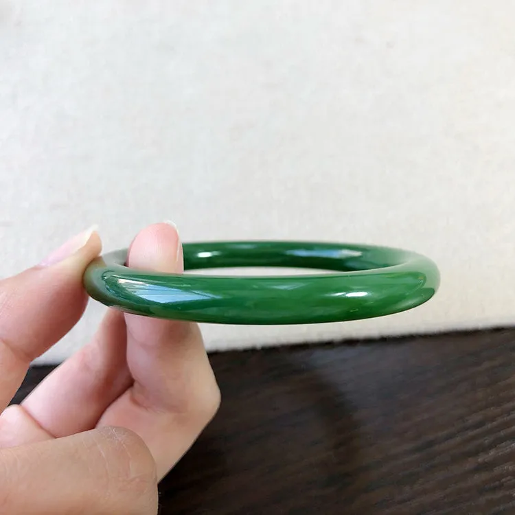 Natural Jade Bangle Nephrite Bangle Internal Diameter 54.2mm NBE008