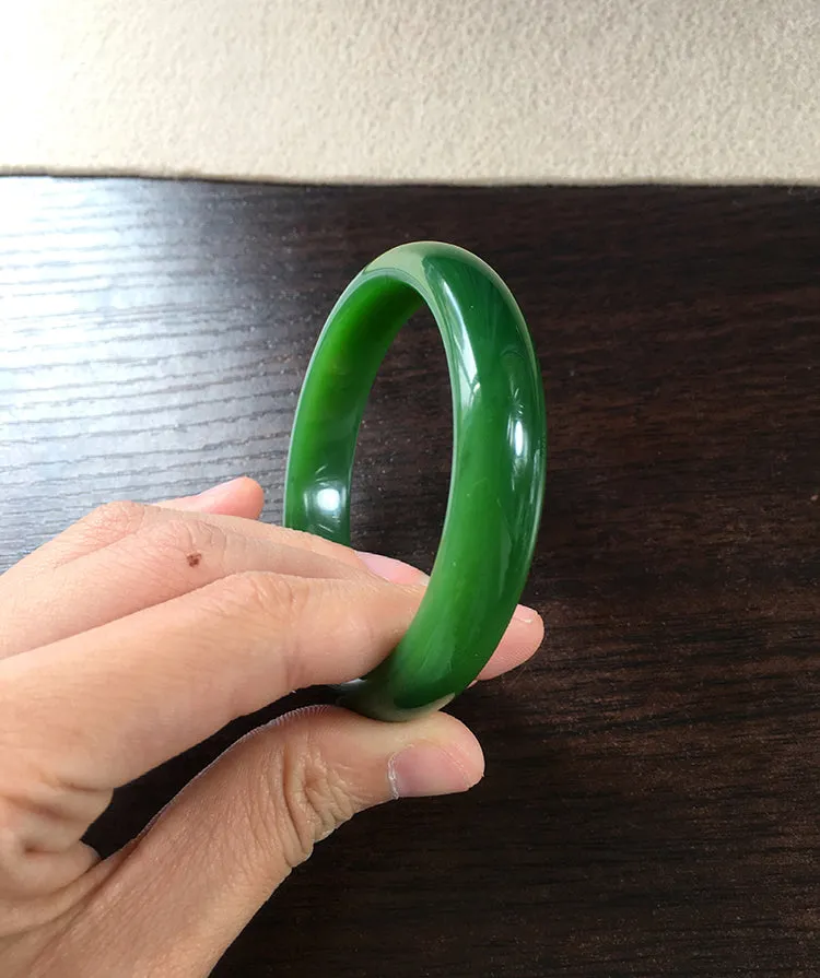 Natural Jade Bangle Nephrite Bangle Internal Diameter 56.1mm NBE050