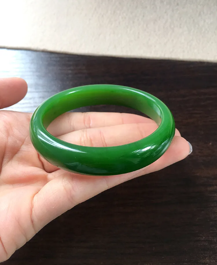 Natural Jade Bangle Nephrite Bangle Internal Diameter 56.1mm NBE050