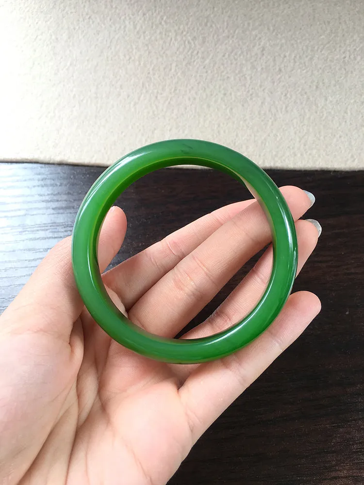 Natural Jade Bangle Nephrite Bangle Internal Diameter 56.1mm NBE050