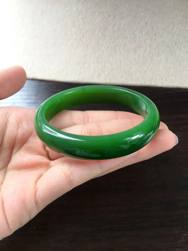 Natural Jade Bangle Nephrite Bangle Internal Diameter 56.1mm NBE050