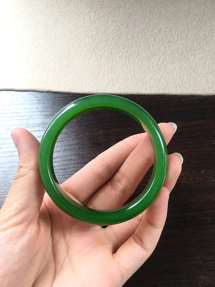 Natural Jade Bangle Nephrite Bangle Internal Diameter 56.1mm NBE050