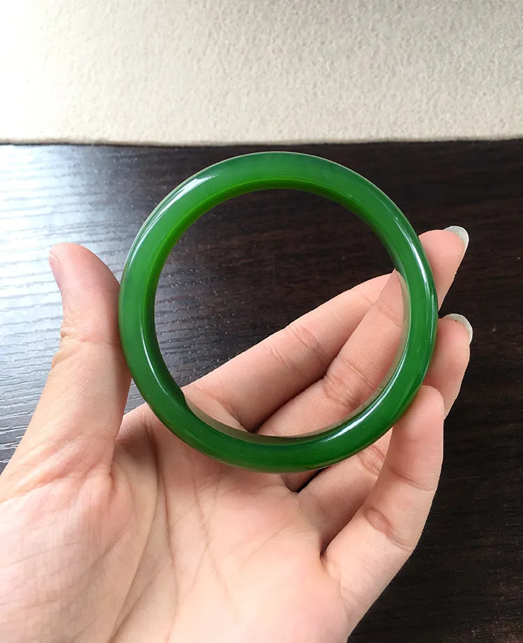 Natural Jade Bangle Nephrite Bangle Internal Diameter 56.1mm NBE050