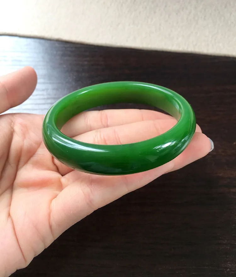 Natural Jade Bangle Nephrite Bangle Internal Diameter 56.1mm NBE050