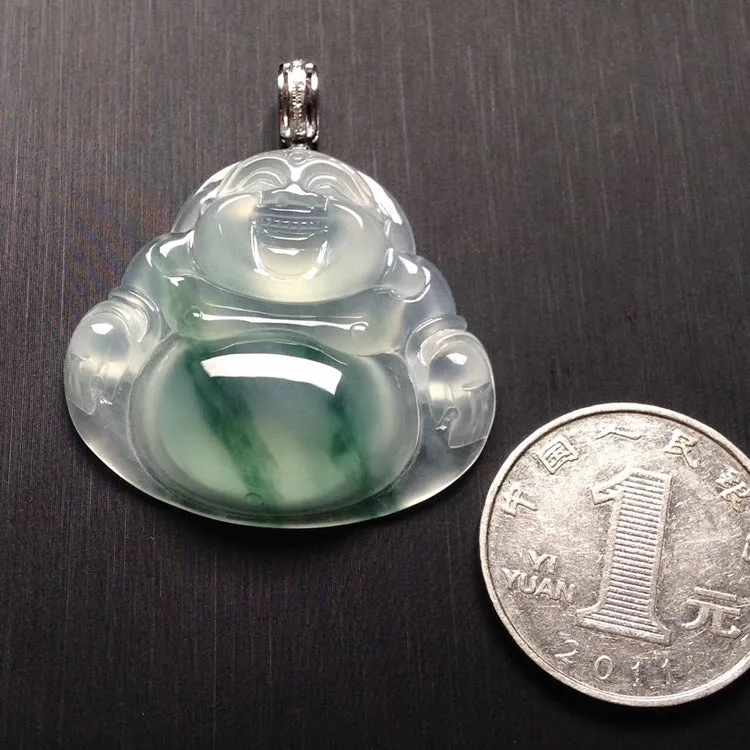 Natural Jade Pendant Jadeite Buddha Pendant PT419