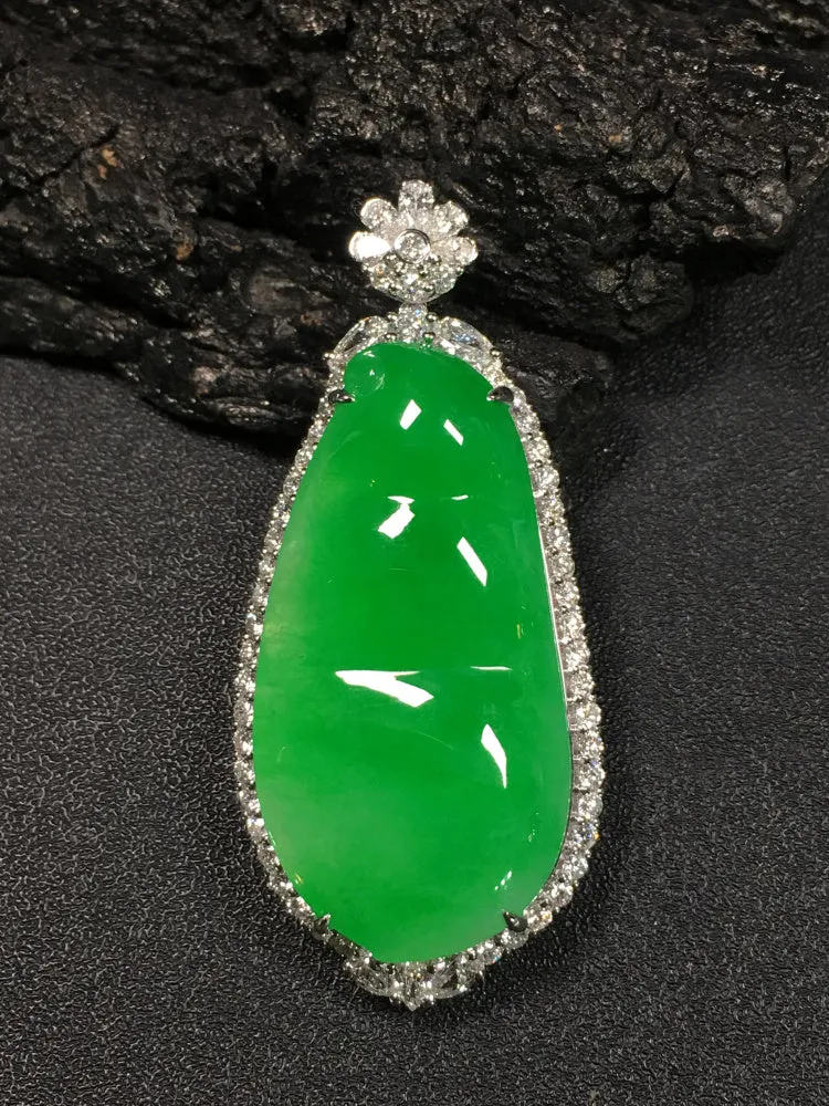 Natural Jade Pendant Jadeite Gold Pendant PT249