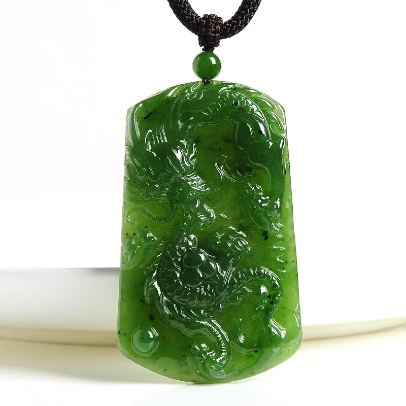 Natural Jade Pendant Nephrite Dragon Pendant PT155