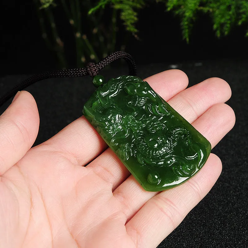 Natural Jade Pendant Nephrite Dragon Pendant PT155