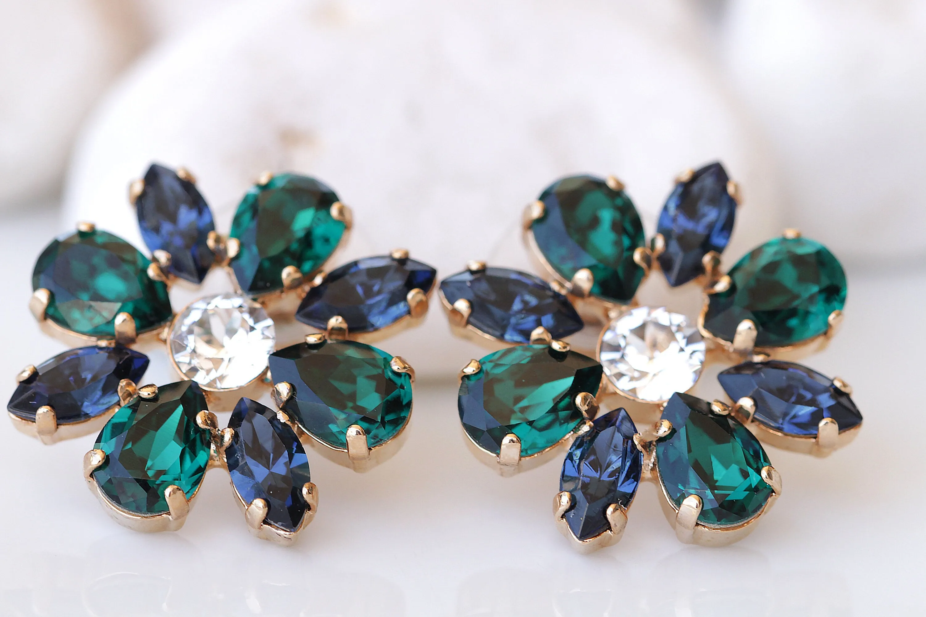 NAVY AND EMERALD Earrings