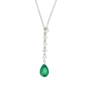 Necklace with Diamonds and Emerald