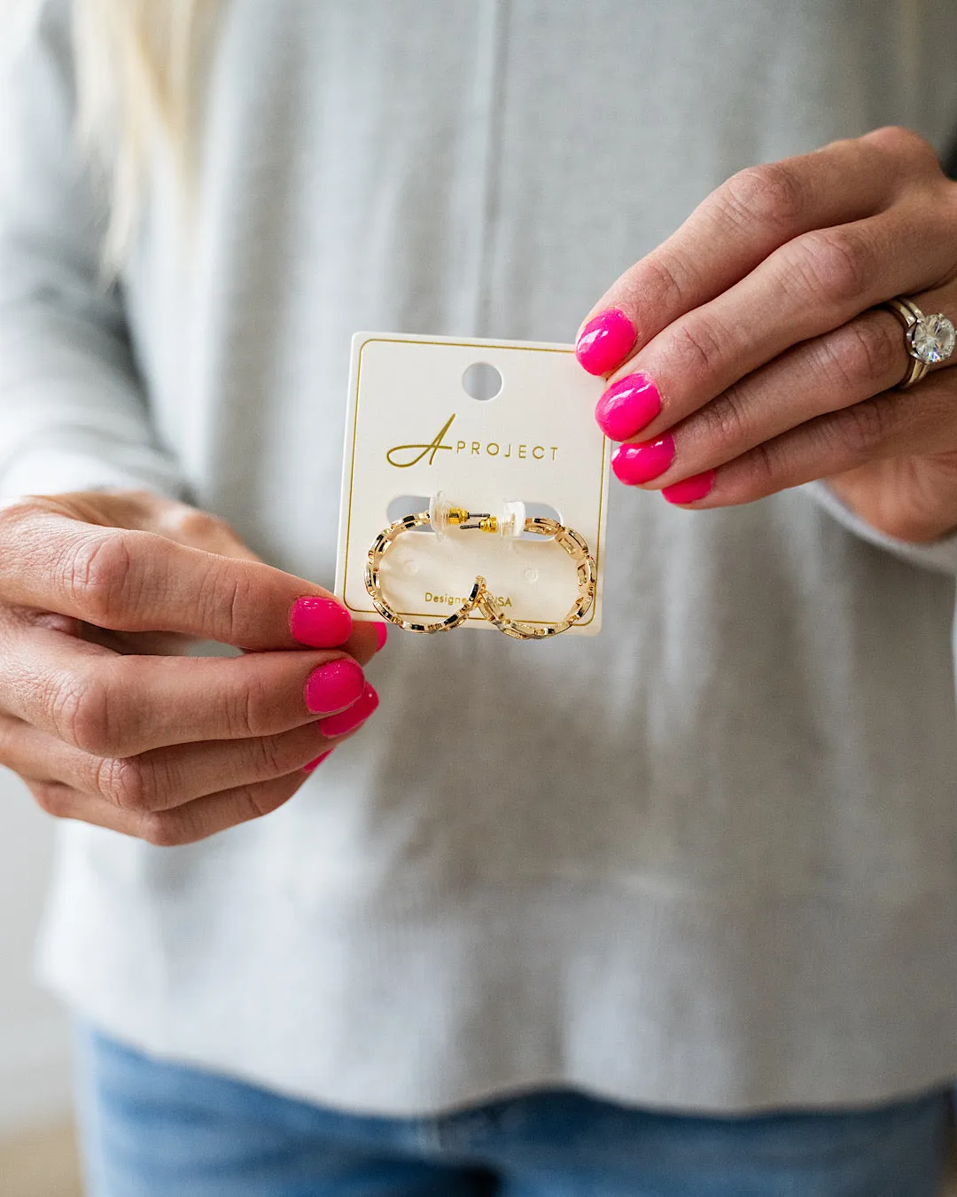 NEW! Gold Geometric Open Hoop Earrings