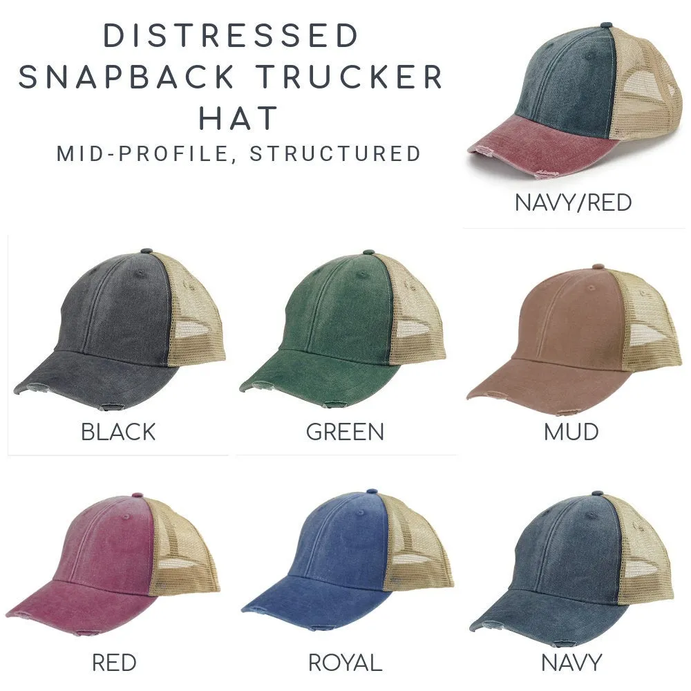 New York Hat | Distressed Snapback Trucker | state cap | many color choices