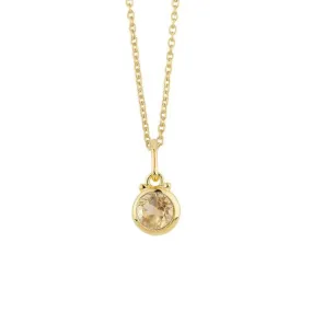 November Birthstone Charm Necklace in Gold