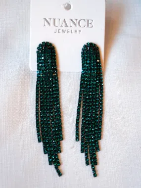 Nuance Emerald Fringe Drop Earrings