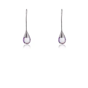 Nuriya, Amethyst Drop, Sterling Silver