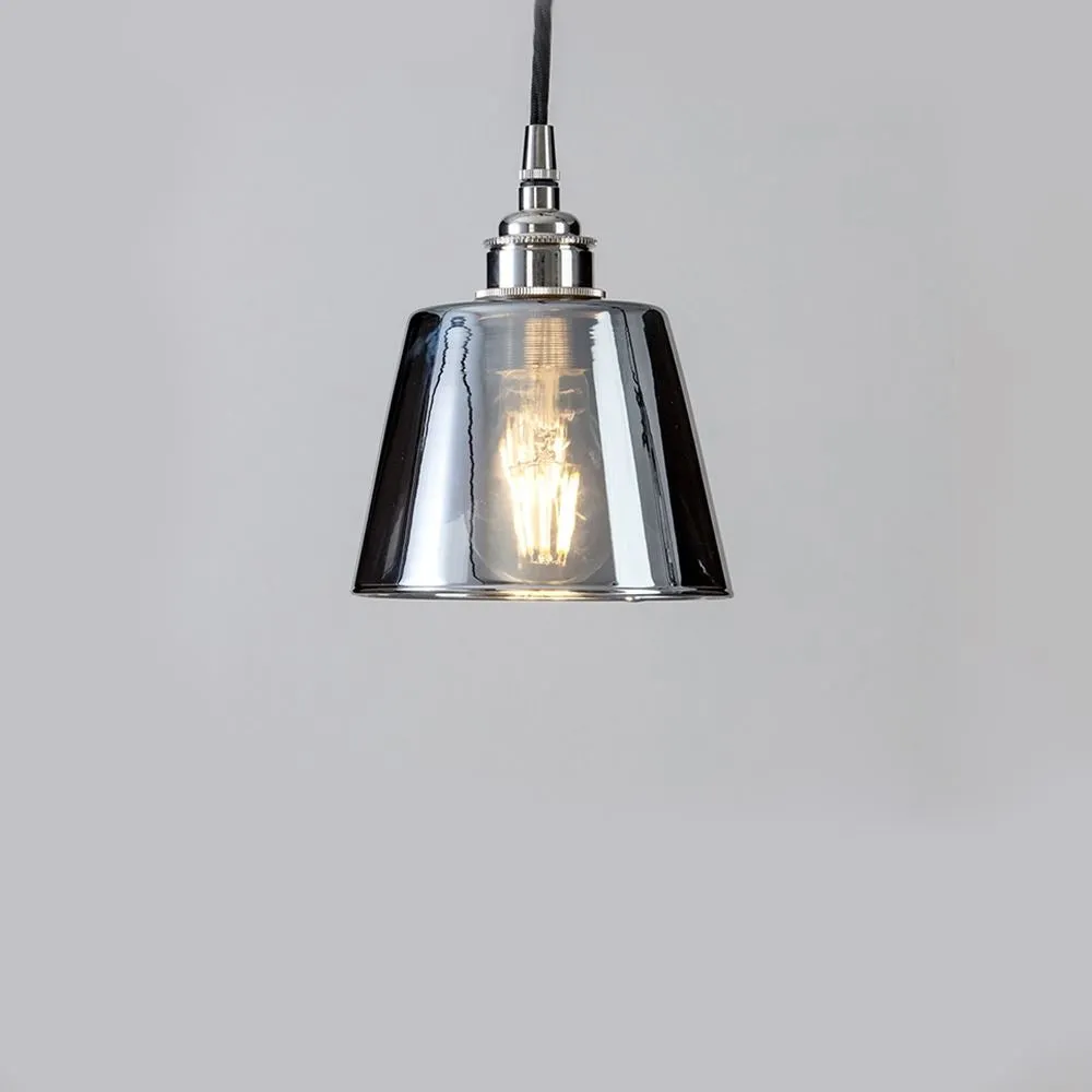 Old School Electric Tapered Blown Glass Pendant Light - Smoked