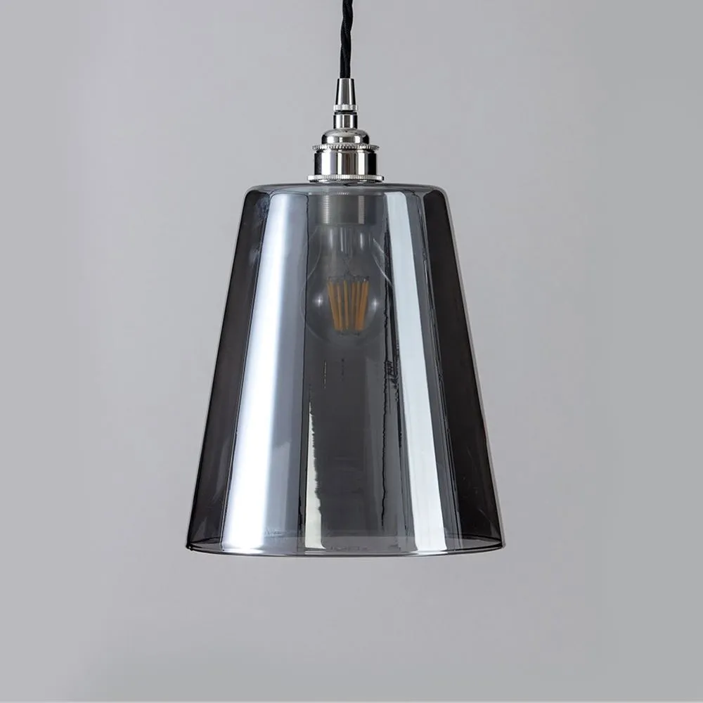 Old School Electric Tapered Blown Glass Pendant Light - Smoked