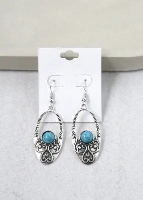 Open Oval Gemstone Earring