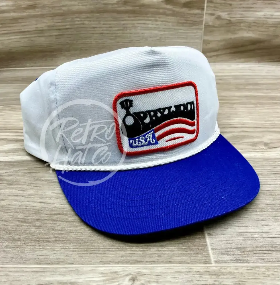 Opryland Nashville Patch on White/Blue Retro Rope Hat